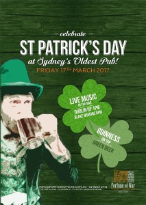 St Patrick's Day Pats The Rocks Sydney Fortune of War Bar Pub Guinness