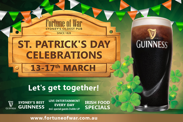 St. Patrick's Day Celebrations at Fortune of War